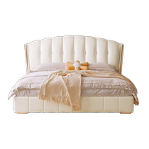 Winter Bear French light luxury simple modern leather bed double master bedroom storage high box multi-functional soft package high-end wedding bed