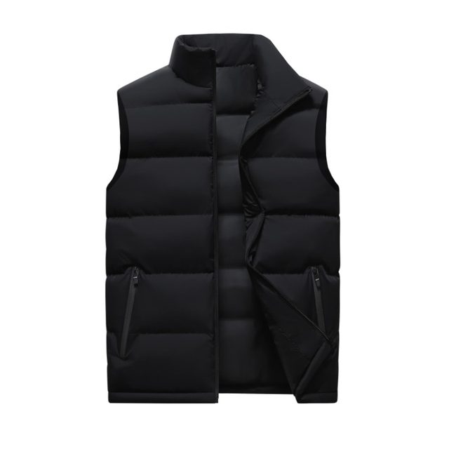Woodpecker Autumn and Winter Men's Down Cotton Vest New High-end Thickened Stand Collar Vest Large Size Warm Vest Men
