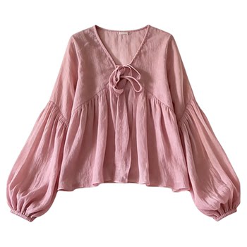 2025 summer super dopamine runaway princess lantern sleeve dance wear korean holiday fragrance style pink top