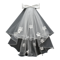 Enregistrement de plomb petit chef de fil de noces papillon de mariage papillon sans tête de tête Bride Pat Wedding Girl photo Mori Department fluffy blanc