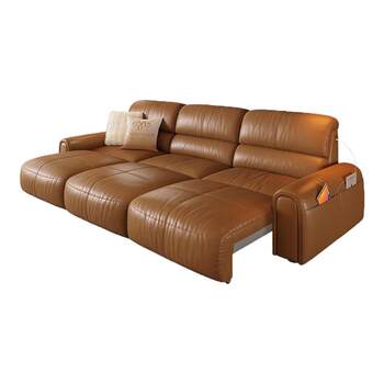 Pashaman french retro straight-row leather electric sofa Pashaman french retro straight-row leather electric sofa