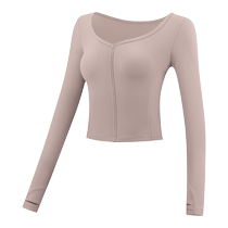VfU square neck yoga wear womens outerwear fitness wear sports tops Pilates training wear running exercise long sleeves