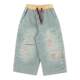 ເດັກຍິງຫູໃຫຍ່ Elephant Contrast Color Waist Ripped Jeans Autumn New Style Baoer Trendy Casual All-match Loose Long Pants