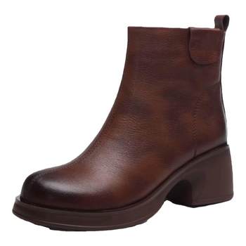 Tang yi short boots winter new style first layer cowhide