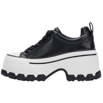 Counter style thick sole increased genuine leather niche white shoes