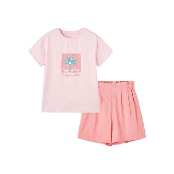 Disha Girls Suit Summer Children's Clothing 2024 New Style Big Children's Clothes Baby Children's Short-Sleeved Shorts Shorts Two-piece Set