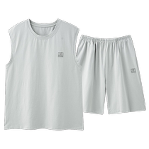 Pajamas mens ice silk summer modal sleeveless shorts vest thin suit 2024 new home clothes can be worn outside