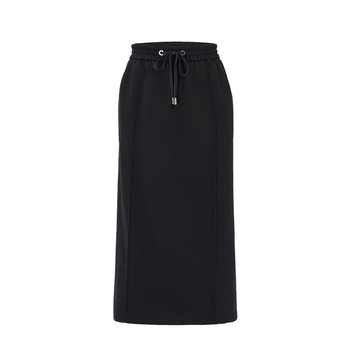 Martino black elastic waist straight skirt