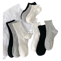 White mid-calf socks winter ins trend spring and summer simple and versatile stockings womens socks solid color mens socks stockings trend