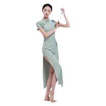 Fubo Classical Dance Cheongsam Dance Costume Chinese Style Retro Dance Skirt High Elasticity Slimming Exercise Costume Performance Costume