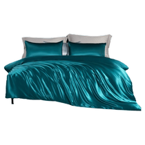 Mercury Home Textiles Silk Quilt Cover Single Piece Light Luxury Silk Quilt Core Cover Home Double Solid Color Quilt Cover Bedding