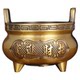 Three-legged pure brass alloy incense burner for home indoor use