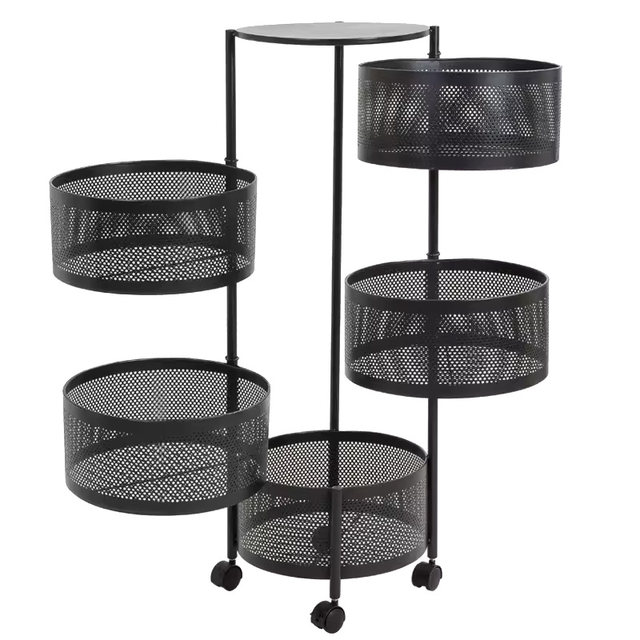 Kitchen rotating fruit and vegetable storage rack