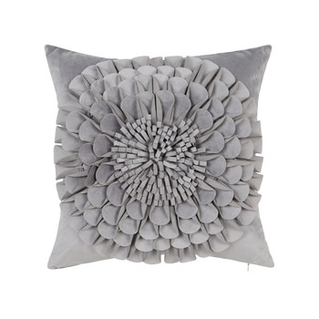 Retro light luxury velvet flower pillow cushion