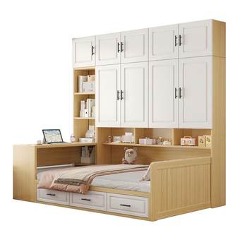Tatami wardrobe bed integrated solid wood children's bed