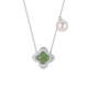 Chow Tai Sang Jasper Begonia Pattern Pearl Necklace Round Highlight Freshwater Pearl Pendant Classic Mother's Day Gift