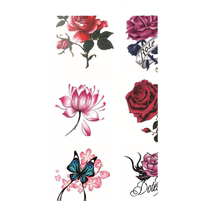 Tattoo stickers for women waterproof and long-lasting simulated small fresh rose flowers and butterflies to cover scars cute and unwashable 3D stickers