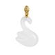 Hehe Jade Hetian Jade 18k gold mutton fat white jade gold inlaid jade swan pendant pendant jade inlaid diamond necklace for women