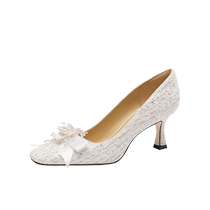 LilyWei (Mingyue Qingmeng) small fragrant style high-end single shoes with temperament and high heels large size 41-43