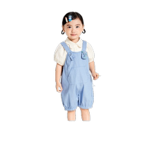 (Same style in the mall) Mini Balabala Childrens Soft Breathable Pants Summer Girls Overalls