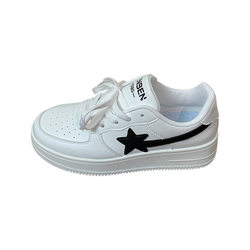 Renben spring star white shoes 2024 spring new versatility shoes women's shoes with skirts thick-soled casual sneakers