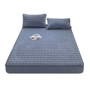 Cotton fitted sheet single piece quilted thickened Simmons protective cover mattress cover washed cotton bed cover waterproof and non-slip dormitory
