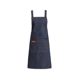 简约时尚牛仔透气围裙家用厨房餐饮专用定制logo印字上班干活围腰