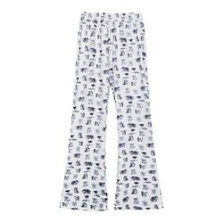 Xinbangbang puppy pants ແອວສູງ micro-flare drape ກາງເກງຍ່າງ summer ພິມ elastic ແອວບາດເຈັບແລະ pants ສໍາລັບແມ່ຍິງ