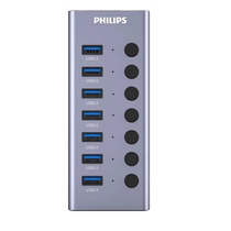 Philips USB3 0 splitter 7-port HUB with power hub one-to-one multi-purpose mobile phone charging seven ports 12-port USB3 0 splitter with power expansion dock expander 1122