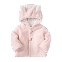 Balabala Baby Jacket Autumn and Winter Girls Top Cardin Velvet Skin Friendly Soft and Warm Fashionable Sweet Exquisite and Cute