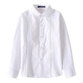 Romon children's white shirt lace long sleeves