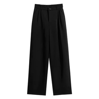 Women's straight high-waist suit pants for commuting, smooth and non-sucking on the legs