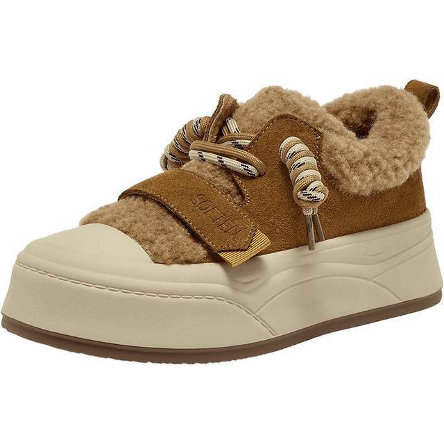 Best Picture 25 Winter Shopping Mall New Genuine Leather and Velvet Warm Board Shoes Furry Shoes Sports Women's Casual Shoes E8017DM5