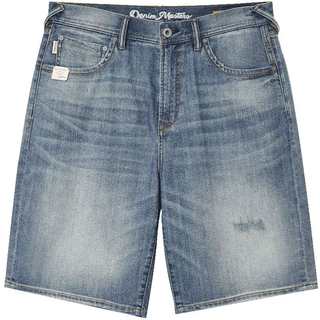 杰克琼斯男装秋季潮酷高街水洗猫须休闲牛仔短裤子2025年夏