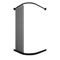 Waterproof high-end shower curtain rod set without punching bathroom stainless steel dry and wet separation magnetic partition curved