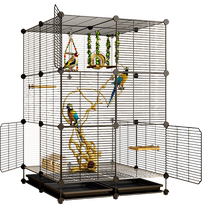 Bird cage starling budgerigar luxurious large-sized black phoenix and jade bird thrush breeding cage special wrought iron bird cage