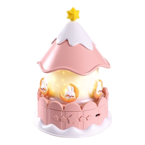 Crystal Ball Music Box Girls Birthday Gift Girls Music Box Children Princess Elsa Rotating Projector Lamp