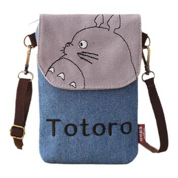 Cartoon dual-purpose student canvas shoulder phone bag