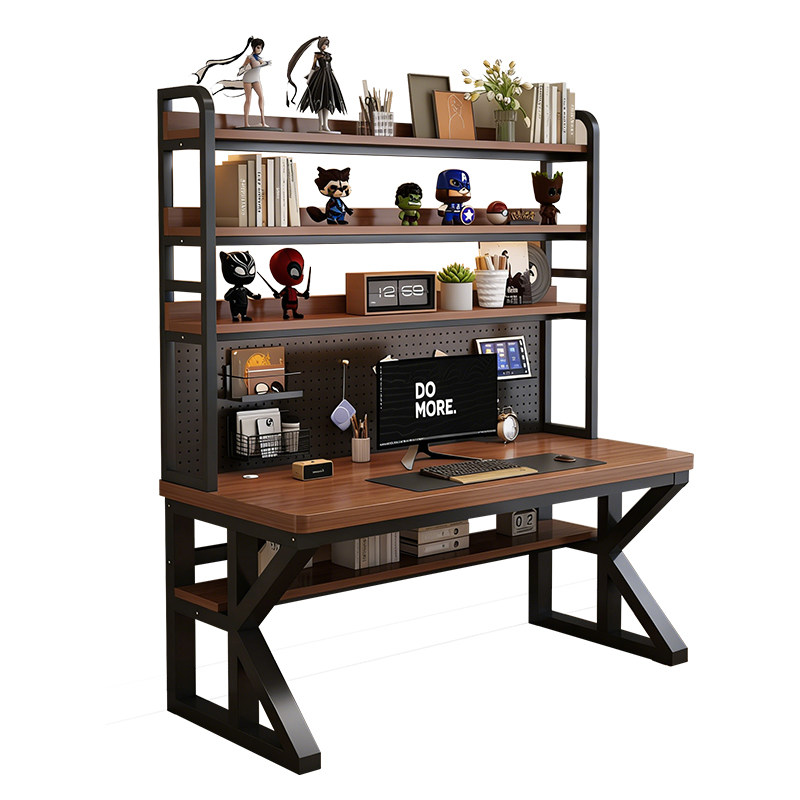 Desk bookshelf integrated table with hole board bedroom students