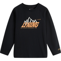 Li Ning childrens clothing long-sleeved T-shirts for men and women small and big children 2024 new sports life series autumn knitted childrens clothing