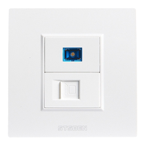 Type 86 concealed CAT7 computer broadband information 10G network with fiber optic panel fiber optic Category 7 network cable socket