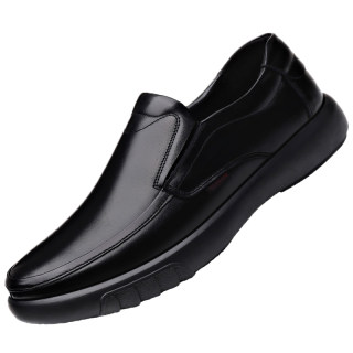 Pull back first layer cowhide large size soft sole slip-on leather shoes for men