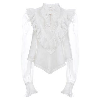 Lefame lafayam 2026 early spring new fashion fashionable irregular hem palace style organza embroidered top