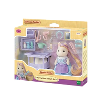 (Self-operated) Sylvanian Pony Hair Salon Hair Set Girl Simulation Play House Toy Gift