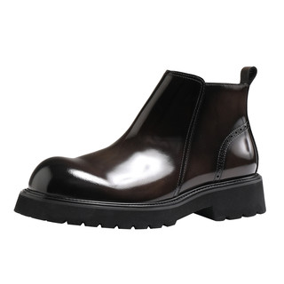 英伦风厚底切尔西靴男士真皮短靴商务休闲时尚潮流马丁靴加绒保暖