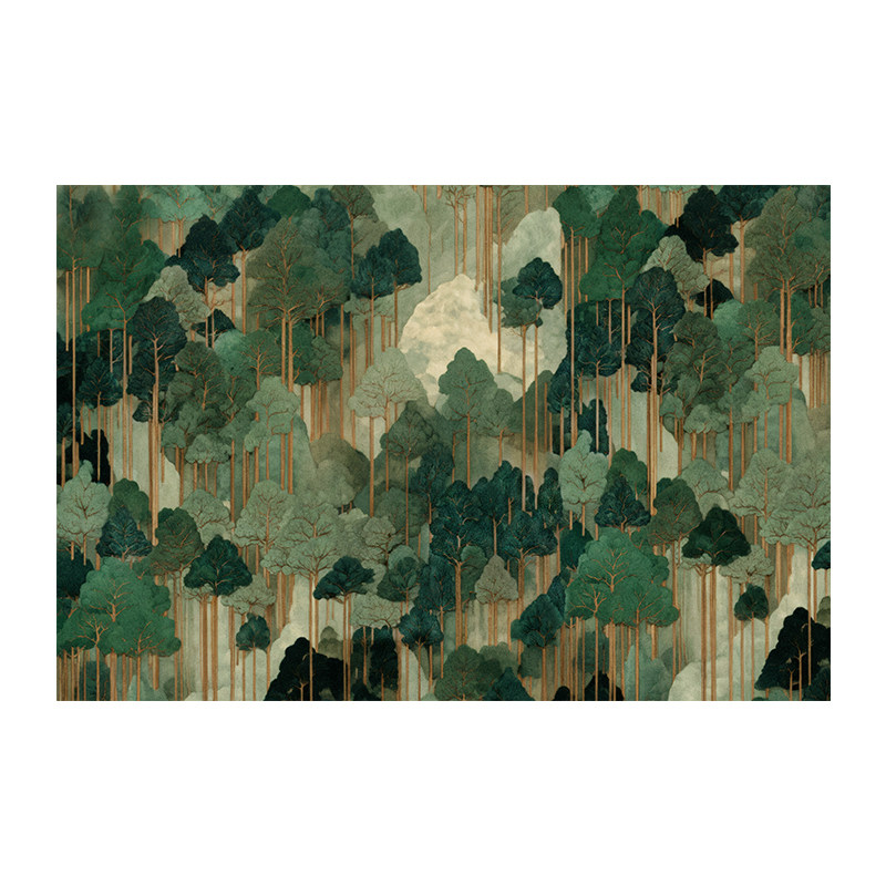 Forest healing no-wash antibacterial retro green doormat