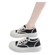 Red Dragonfly thick-soled shell-toe hollow canvas shoes for women 2024 summer new versatile mesh breathable white shoes trendy