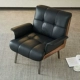 Прохладный черный цвет [имитация кожи] с подлокотниками - одноместное кресло
