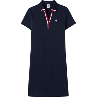 乐卡克法国公鸡女士夏季优雅修身透气网球风时尚复古翻领连衣裙