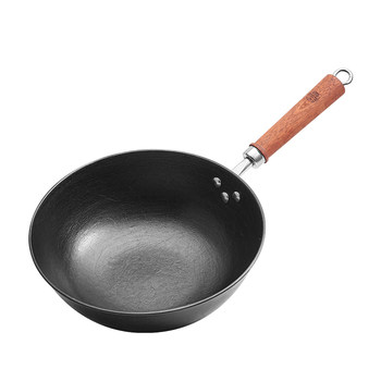 Wang yuanji 24cm iron pan uncoated non-stick small wok